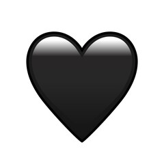 Poster - Black heart emoji isolated vector icon. Emoticons symbol modern, simple, vector.