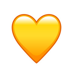 Poster - Yellow heart emoji isolated vector icon. Emoticons symbol modern, simple, vector.
