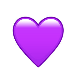 Poster - Purple heart emoji isolated vector icon. Emoticons symbol modern, simple, vector.