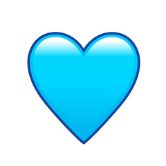 Poster - Light blue heart emoji isolated vector icon. Emoticons symbol modern, simple, vector.