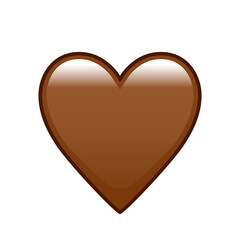 Poster - Brown heart emoji isolated vector icon. Emoticons symbol modern, simple, vector.