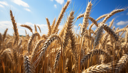 Sticker - Golden wheat fields in the rural landscape, ripe for harvesting generated by AI