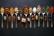 Healthy eating - fats, carbohydrates, proteins in spoon. Generative AI