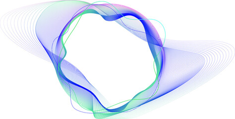 Aufkleber - Big data, network connectivity structure, data transfer. Abstract wave figure of colored lines and dots and on white. Copy space