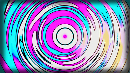 Poster - Hypnotic tunnel with bright colorful liquid lines. Design. Psychedelic paints rotate in lines in tunnel. Hypnotic tunnel with liquid lines