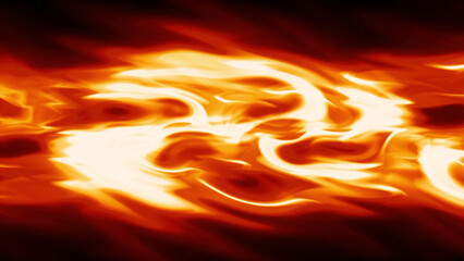 Poster - 3d animation of glowing fiery radiation. Motion. Wavy streams of thermal radiation. Hot stream of glowing lines of fiery energy