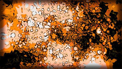 Poster - Abstract animation of moving bacteria in cartoon style. Motion. Cartoon animation style with virus dots or bacteria. Moving dots of microbes on background of colorful spots