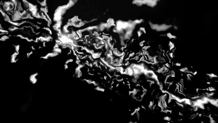 Poster - Rays of light reflected from liquid structure. Motion. Abstract curved lines of underwater light with reflection. Animation of glowing liquid line with reflection rays