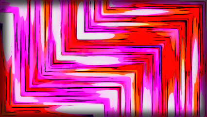 Poster - Colorful lines in corner pattern. Motion. Zigzag pattern with colorful stripes. Graphic texture of zigzag pattern animation