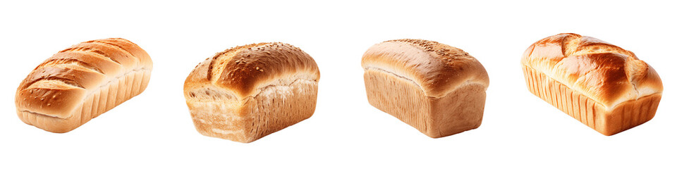 Wall Mural - a set of Homemade bread isolated on a transparent background