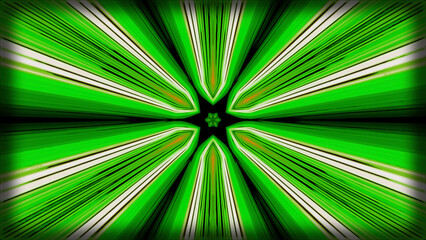 Poster - Psychedelic animation with bright flower pattern and tunnel. Motion. Retro pattern with hippie flower in psychedelic animation. Bright animation of tunnel and flower with neon lines