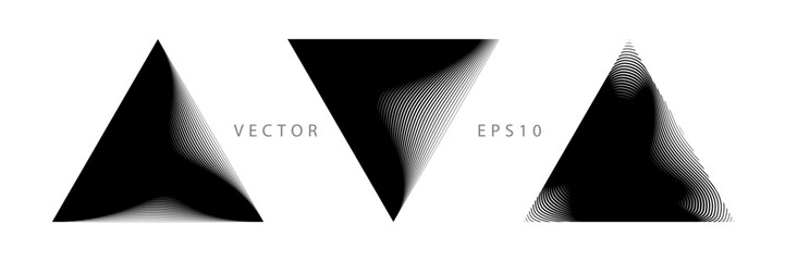 Wall Mural - set of triangular graphic elements. light and shadow texture. vector monochrome illustration.