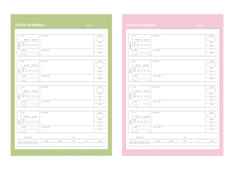 Wall Mural - (Happy) Food Journal Planner. Plan you food day easily. Vector illustration.