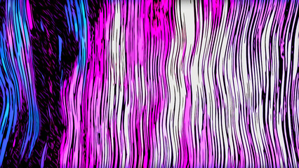 Fototapete - Shimmering abstract background with glitch lines. Motion. Colorful stripes twinkle in glitch style. Electronic bands flicker and move in style of noise