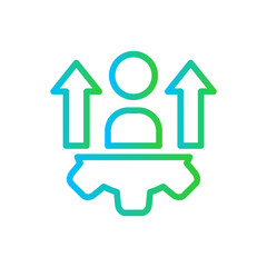 Personal growth personal growth icon with blue and green gradient outline. success, growth, development, business, concept, motivation, personal. Vector illustration