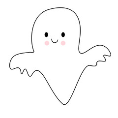 cute childish ghosts. funny spooky characters for kids.