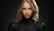 © Gstudio - Beautiful blond woman with blue eyes, confident and elegant generated by AI