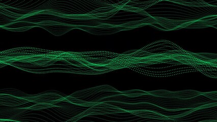 Wall Mural - abstract wave dots smooth particles lines 