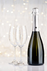 Wall Mural - Champagne bottle and glasses