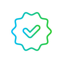 Approval Approval Icon With Blue And Green Gradient Outline. Approve, Business, Seal, Stamp, Sign, Approval, Agreement. Vector Illustration