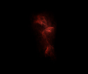 Wall Mural - red flame, black background and smoke, fire and incense with mockup space and art. creative abstract