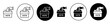 voting ballot box icon set in black filled and outlined style. suitable for UI designs