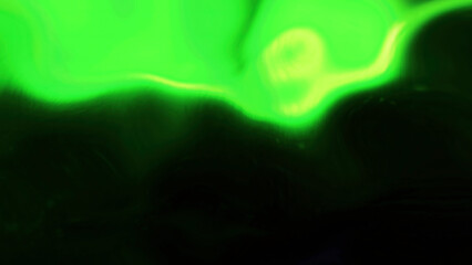 Poster - Blue and green background. Motion. Light blots in 3d animation that slowly move in different directions.