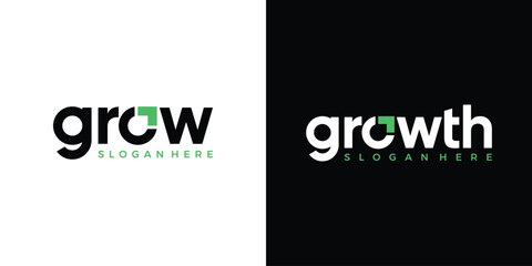 Modern growth logo design wordmark. Abstract arrow shapes logo design in letter O graphic vector illustration. Symbol, icon, creative.