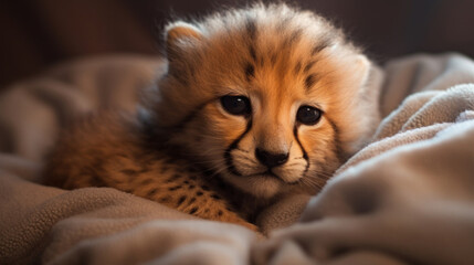 Wall Mural - Close up newborn cheetah