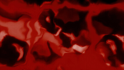 Poster - Red and yellow blots on which the light falls. Motion. Huge spots of paint that shine and play with light made in 3d format.