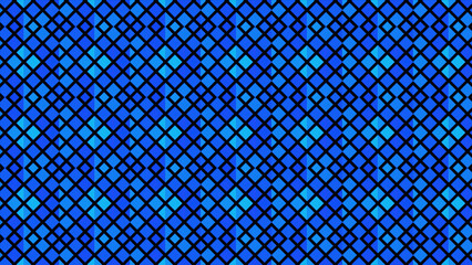 Poster - Blue little squares. Motion. Small squares with illumination made in 3d format.