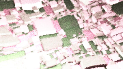 Poster - Geometric bright background. Motion. A light abstraction made of walls and rectangles that move in different directions.