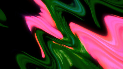 Poster - Neon bright patterns. Motion. Blurring blots in the animation that spread out in different directions.