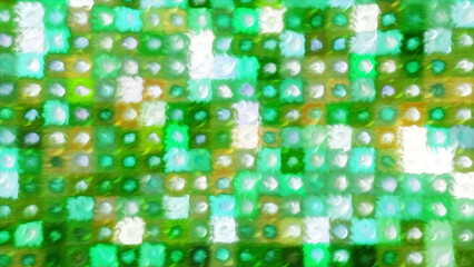 Poster - Green constructor in computer graphics. Motion. A bright puzzle made in animation that is highlighted.