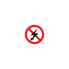 Canvas Print - No flash photography sign. No Flash icon symbol isolated on white background