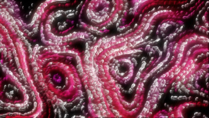 Poster - Pink sparkling glitter. Motion. Mixed bright pink burning glitter made in 3d computer graphics.