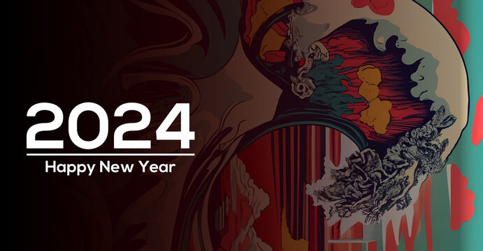 2024 banner design, Happy New year