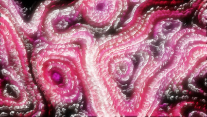 Poster - Pink sparkling glitter. Motion. Mixed bright pink burning glitter made in 3d computer graphics.