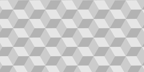 Wall Mural - Seamless geometric hexagon cube pattern background. abstract cubes geometric white and gray color hexagon technology background. digital cube honeycomb Front view of white texture for background.
