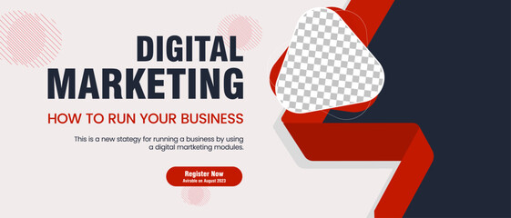 Wall Mural - Business webinar social media post template design and used in digital Marketing concepts banner template design