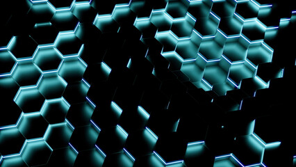 Poster - Grey and black pattern. Design. Cyclic patterns that are highlighted and raised are made in 3d format.