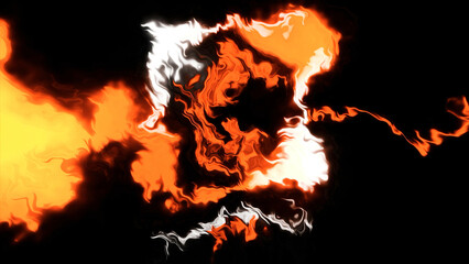 Poster - Bright lightning. Motion. An orange spot of light growing in different directions in the animation.