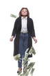 © ASDF - in full growth. woman showing a lot of cash bills
