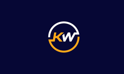 Wall Mural - KW logo design. Letter KW initials logo design. vector illustrations