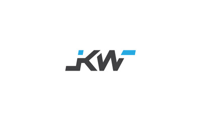 Sticker - KW logo design. Letter KW initials logo design. vector illustrations