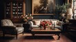 a beautifully decorated living room with antique furniture and famous paintings