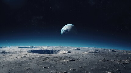 Wall Mural - illustration of the earth as seen from moon