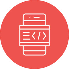 Wall Mural - Smartphone Coding Icon