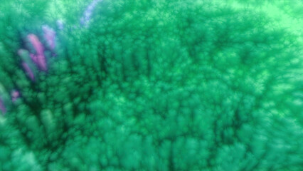 Poster - Green and yellow lines in pixels. Motion. Undulating lines in abstraction that sway in different directions.