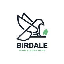 Line Art Bird Logo Vector Icon Illustration